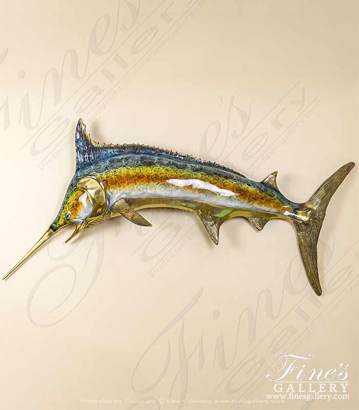 Bronze Statues  - Bronze Marlin Wall Mount - BS-1622