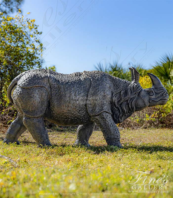 Bronze Statues  - Enamel Bronze Rhinoceros - BS-473