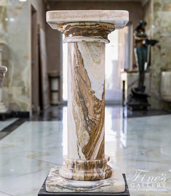 Marble Bases  - Tra Onyx Pedestal - MBS-260