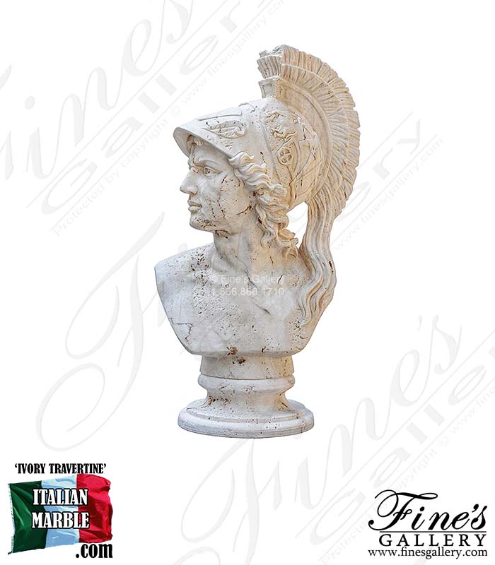 Marble Statues  - Alexander The Great Marble Bust In Italian Ivory - MBT-501