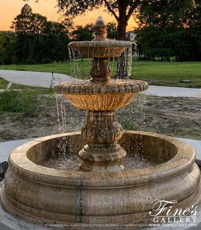 Marble Fountains  - Two Tiered Granite Courtyard Fountain - MF-1272