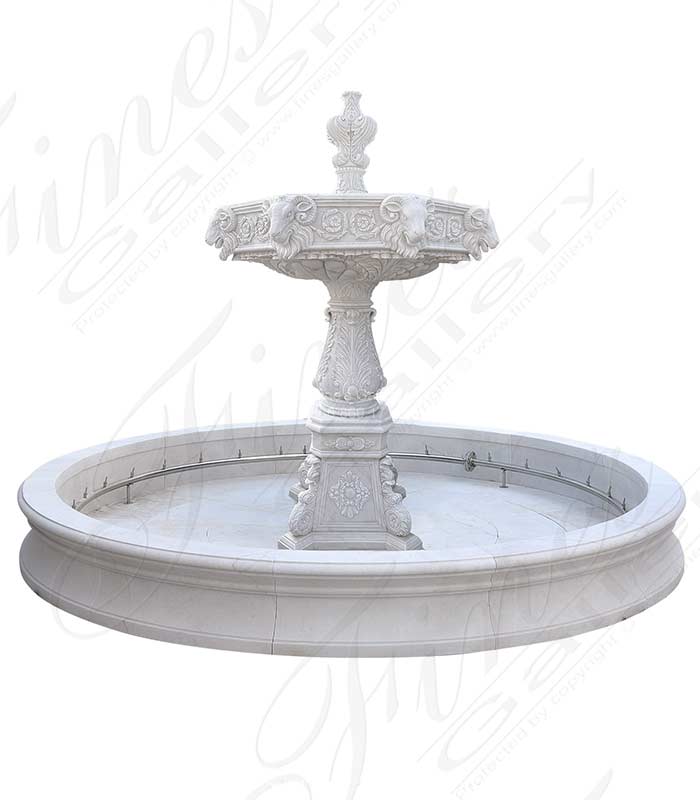 Marble Fountains  - Ornate Italian Countryside Fountain In Statuary Marble - MF-2208