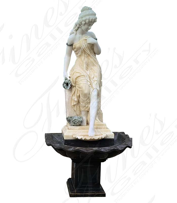 Marble Fountains  - Victorian Lady Marble Fountain In Light Onyx - MF-2216