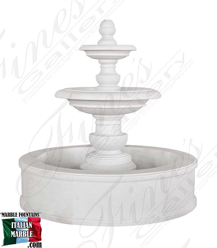 Marble Fountains  - Contemporary Classic Fountain In White Marble - MF-2373