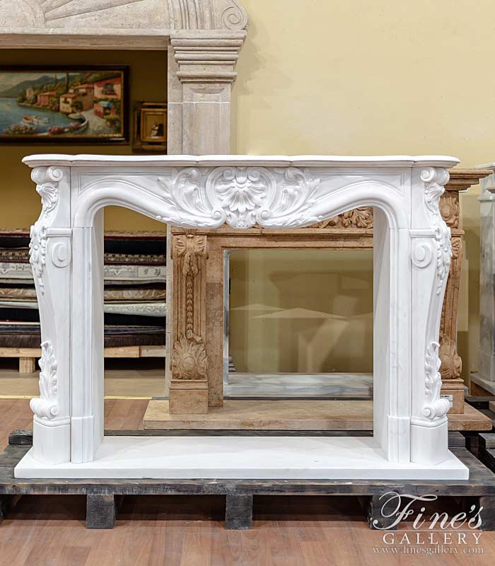 Marble Fireplaces  - Louis XVI Mantel Extra White Superior Surround - MFP-1856
