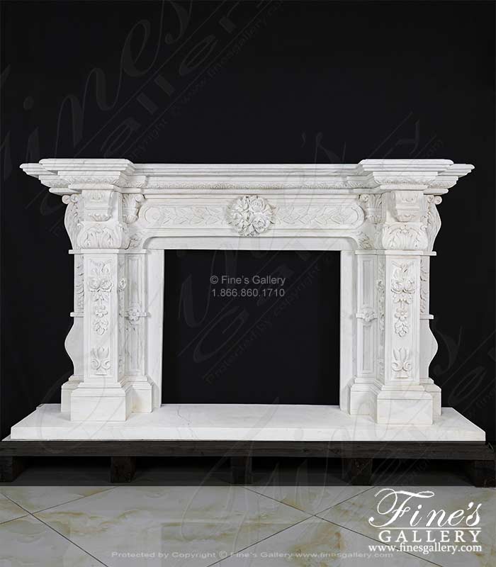 Search Result For Marble Fireplaces  - French Renaissance Style Travertine Fireplace Mantel - MFP-786