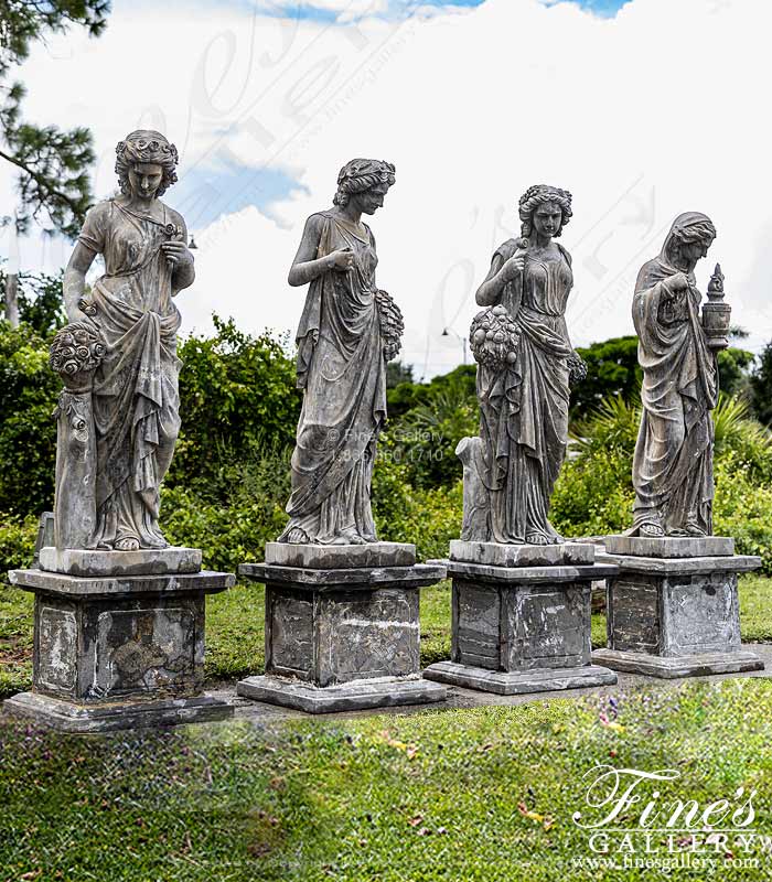 Marble Statues  - Four Seasons Marble Statue Set - MS-1100