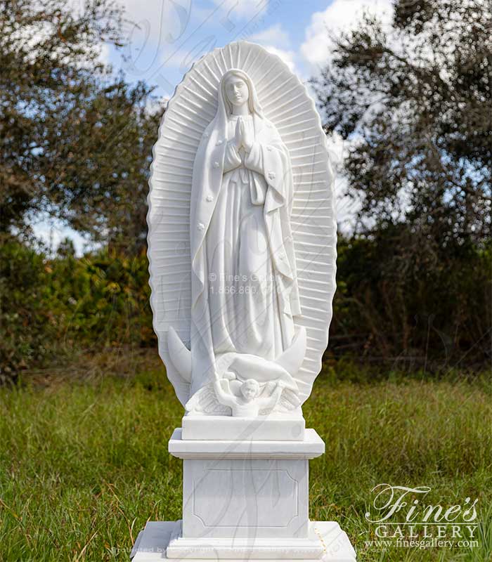 Marble Statues  - 63 Inch Our Lady Of Guadalupe Marble Statue - MS-1248