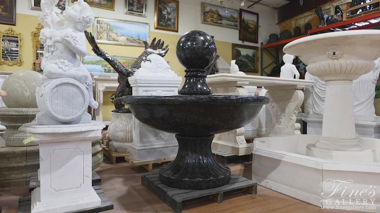 Contemporary Black Granite Sphere Fountain — Model MF-1645 — product video