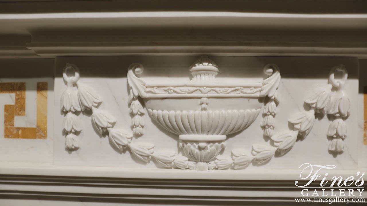 NeoClassical Italian Marble Mantelpiece with Greek Key Apron — Model MFP-2435 — product video